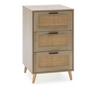 Chiffonnier nuit Dalia 4 tiroirs couleur chêne, 80 cm longueur