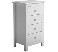 Chiffonnier Nuit - VS VENTA-STOCK - Berna - Bois massif - 4 tiroirs - Blanc