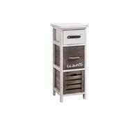 Chiffonnier PADUA table de nuit avec 3 tiroirs, en bois de paulownia blanc style shabby chic vintage rustique campagne
