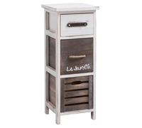 Chiffonnier PADUA table de nuit avec 3 tiroirs, en bois de paulownia blanc style shabby chic vintage rustique campagne