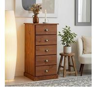Chiffonnier PARIS commode avec 5 tiroirs en pin massif lasuré brun foncé