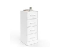 IDMarket – Meuble d'appoint UPPAH 4 tiroirs 30 x 30 x 80 cm bois blanc