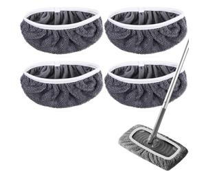Chiffons de Serpillière Microfibre pour Swiffer Sweeper Chiffons De Sol Humides Et SèChe en Microfibre Kit RéUtilisables Mop Tissus de Balayage secs et humides (Lot de 4, Balai Non Inclus)