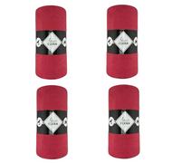 Chiffons microfibres de nettoyage en rouleau - Chiffon microfibre Réutilisable, Déchirable et Sans Peluche pour Nettoyage Multi-Usages - Rouleau de 75 chiffons microfibre 30x30cm - Rouge - Lot de 4