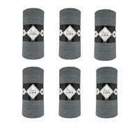 Chiffons microfibres de nettoyage en rouleau - Chiffon microfibre Réutilisable, Déchirable et Sans Peluche pour Nettoyage Multi-Usages - Rouleau de 75 chiffons microfibre 30x30cm - Gris - Lot de 6