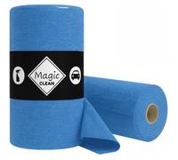 Chiffons microfibres, vitre, salle de bain, voiture, meuble, réutilisables, sans peluche - 75 feuilles déchirables 30x30cm bleu