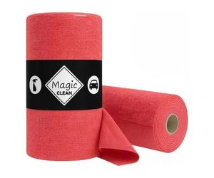 Chiffons microfibres, vitre, salle de bain, voiture, meuble, réutilisables, sans peluche - 75 feuilles déchirables 30x30cm rouge