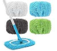 Chiffons Réutilisables pour Swiffer,Chiffon De Serpillière Microfibre,4 Pièces Tampon De Rechange Balai,Humide Et Sèche Mop Pads pour Nettoyer,Lavable,pour Adaptées À Tous Types De Sols