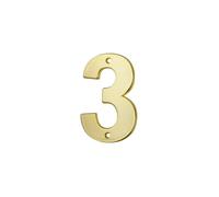 THIRARD - Chiffre 3 - Laiton - À Visser - Doré - Pour Numéro de Maison et Plaque d'Adresse - Résistant Aux Intempéries - H.51 mm - Installation Facile