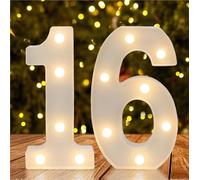 Chiffre lumineux à DEL blanc chaud, décoration d'anniversaire pour filles et garçons, centres de table et toile de fond, décoration murale, panneau lumineux pour chapiteau pour anniversaire de mariage