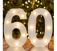 Chiffre lumineux à DEL blanc chaud, décoration d'anniversaire pour filles et garçons, centres de table et toile de fond, décoration murale, panneau lumineux pour chapiteau pour anniversaire de mariage