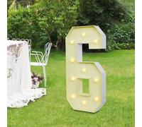 Chiffre Lumineux Geant Lettres Lumineuses à LED Lampe Numéros Lumineux LED Lights Décoration 2000-3000K,Pour fête d'anniversaire, anniversaire, décoration de mariage (6)