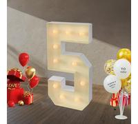 Chiffre Lumineux Geant Lettres Lumineuses à LED Lampe Numéros Lumineux LED Lights Décoration 2000-3000K,Pour fête d'anniversaire, anniversaire, décoration de mariage (5)