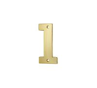 THIRARD - Chiffre 1 - Laiton - À Visser - Doré - Pour Numéro de Maison et Plaque d'Adresse - Résistant Aux Intempéries - H.51 mm - Installation Facile
