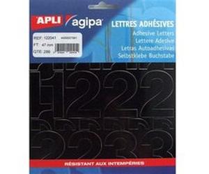 Chiffres et symboles autocollant 47 x 31 mm noir - apli agipa Noir G