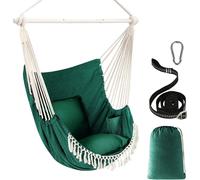 Chihee Fauteuil suspendu Balançoire suspendue 500 livres 2 coussins acier barre d'écartement sac latéral inclus