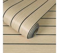 CHIHUT Panneaux muraux 3D en bois marron pour décoration murale d'intérieur, panneaux acoustiques flexibles à décoller et à coller - Rouleau de papier peint autocollant en mousse pour îlot de cuisine