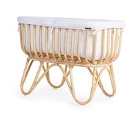 CHILDHOME, Berceau En Rotin Pour Bébé, Rectangulaire, Matelas Inclu, Très Leger, Utilisation Jusqu'À 9Kg, 90X50X70 cm, Habillage Jersey Ecru