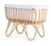 Childhome - Berceau rectangulaire en rotin avec matelas et habillage en jersey