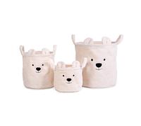 Childhome Panier Teddy blanc cassé 3pcs