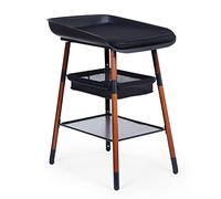 CHILDHOME, Table A Langer Bebe, Evolutive, 4 Hauteurs, Facile À Déplacer, Roues, Système Freinage, Robuste, Panier Rangement, Coussin Inclu, Evolux, Black Nut