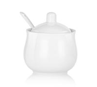 CHILDIKE Sucrier en céramique avec couvercle et cuillère, pot de rangement en porcelaine pour sucre, sel, poivre, 200 ml