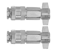 CHILDWEET 2 Pièces Dépoussiéreur Pneumatique Adaptateur Haute Pression Raccord à Déconnexion Rapide en Acier Inoxydable Argenté, pour Camion et Système de Soufflage de Poussière, Étanche,