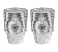 CHILDWEET 25pièces Lot de Moules Tartelette Aluminium Jetables Antiadhésifs pour Cuisson Œufs Pudding Muffins et Gâteaux Supports Individuels pour Thé Banquets et Réunions Familiales