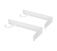 CHILDWEET 2pièces Support de Tringle de Placard Métallique avec Crochet Lot de Supports Mural Robustes pour Étagère de Penderie et Rangement Vêtements Blanc