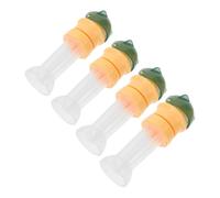 CHILDWEET 4 Pièces Adaptateur de Bouchon pour Bouteille d'eau en Vert, Antifuite et Anticoagulation, PP Intégré avec Rangement, pour Garçon et Filles en Sports de Plein Air et Voyage