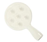CHILDWEET 6trous Ceramic Escargot Baking Plate Résistant aux Hautes Températures pour Four Micro-ondes et Table de Service Escargots Fruits de Mer et Desserts