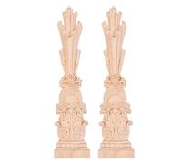 CHILDWEET Appliques en Bois de Style Européen Vintage de Colonne Romaine, Décoratives et Non Peintes, 2 Pièces pour Décorer les Meubles Murs