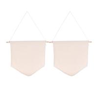 CHILDWEET Bannière Murale Décoration Murale Unique Beige en Coton Polyester et Bois, 2pcs pour Affichage et Rangement de Badges pour Chambre D'garçon et Filles ou Bureau