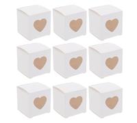 CHILDWEET Boîte à Bonbons Lot de 50 Pièces Mariage en Papier Blanche avec Fenêtre de Cœur Élégante et Raffinée pour Fêtes D'anniversaire et Mariages