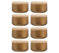 CHILDWEET Contenants Bougie Lot de 8 Couvercle en Bois en Fer-Blanc Coffret Cadeau Bougie Solide pour Décoration Maison Fabrication DIY