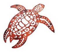 CHILDWEET Décoration Murale en Fer Forme Tortue Art Mural Métal pour Extérieur et Jardin Ornement Suspendu Tortue Murale Décor Chambre et Salon Solide en Métal Décoration Extérieure Patio
