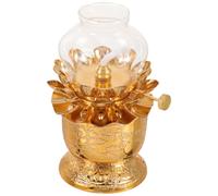 CHILDWEET Lampe à Huile Rotative en Alliage et Verre, Style Vintage | Abat-jour en Verre Pare-vent, Tête Dévissable, Régulateur de Flamme, Éclairage D’ambiance Intérieur
