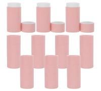CHILDWEET Lot de 10 Tubes Ronds en Papier Kraft Rose avec Couvercles, Boîte Cylindrique Résistante la Pression pour Rangement de Thé en Feuilles et Bouteilles D'huile Essentielle,