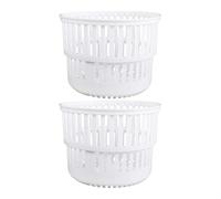 CHILDWEET Lot de 2 Paniers d'Essorage Pliables pour Machine à Laver, Seau Pliant en Plastique Blanc, Accessoires de Séchage pour Camping et Dortoirs (16 x 16 x 12 cm