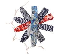 CHILDWEET Lot de 5 Pochettes à Couverts en Polyester-Coton Portable et Compact Cordon de Serrage pour Rangement de Baguettes, Cuillères, Stylos en Voyage et Diverses Occasions