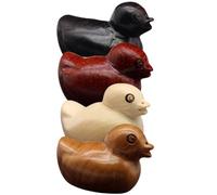 CHILDWEET Mini Figurine Bois Canard 4pcs Figurines d'Animaux en Bois Décoratives Accessoires DIY pour Porte-clés Micro Landscape Decoration