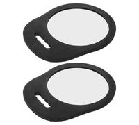CHILDWEET Miroir de Barbier Rond Noir en Verre et Écume, Lot de 2