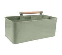 CHILDWEET Organisateur Outils de Jardin Métallique avec Compartiments Panier Portable avec Poignée Bois Caddy pour Jardinage Intérieur et Extérieur