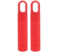 CHILDWEET Poignée de Manche de Balai avec Trou Suspendre Pratique 2 Pièces en Plastique Rouge Manche de Rechange Installation Facile et Antidérapante pour Balai et Pelle à Poussière