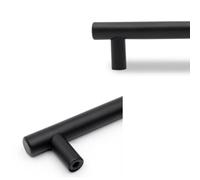 CHILDWEET Poignée de Meuble 25 Pièces Acier Inoxydable, Entraxe 9,6 CM | Finition Noire Mate, Prise Confortable, pour Portes de Placard et Meubles, Style Moderne Classique