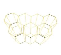 CHILDWEET Présentoir à Vin Mural en Fer Doré 7 Trous Style Vintage Simple pour Bar ou Cabinet, Support en Métal Alvéolé pour Bouteilles de Vin