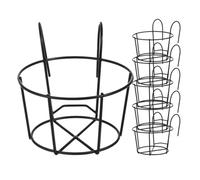 CHILDWEET Support mural d'intérieur pour jardinière 6Pcs Supports muraux pour jardinières en fer noir, suspendre flower pot, installation facile, pour projets de jardinage et balcon