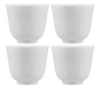 CHILDWEET Tasses à Thé Chinoises Bol à Trempette en Porcelaine Blanche Lot de 4 Faites la Main Élégant et Robuste pour Cérémonies de Thé et Réunions