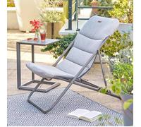 Chilienne de jardin pliable NILLIA Noisette / Café 3 positions - Acier traité époxy, Traitement anti-rouille renforcé Hespéride