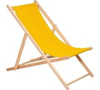 Chilienne de jardin JARDIN PRIVE Colors F100, structure en hêtre massif 3 positions d'inclinaison, toile fixe coton 200g/m² déperlant, Cumin